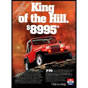 1989 Jeep Wrangler Vintage Print Ad Rock Climb Off Road Wall Art Photo